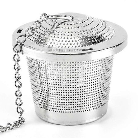 2 stk. rustfrie stål infusere, rustfritt stål rør urte krydder sil tefilter og lokk universal, tefilter for tekanne, krus