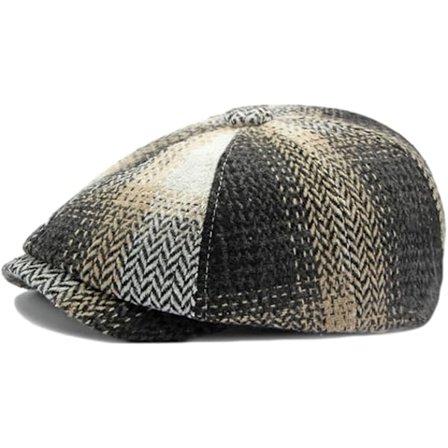 Hatt for menn, klassisk Newsboy Flat Cap Gatsby Ivy Cabbie, bak