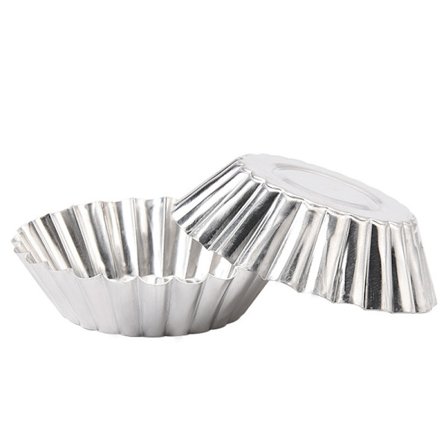 10 stk Sølvfarvet Aluminium Æggekageform Forme Bager Cupcakes