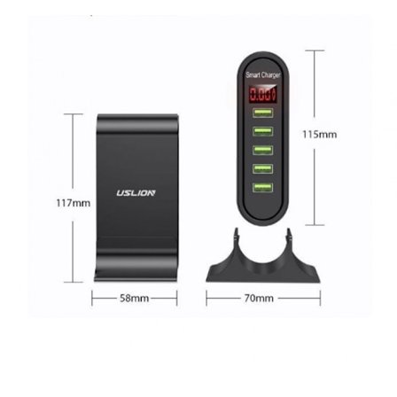 USB 5V4A Smart Desktop LED Digital Display Snabbladdare, EU