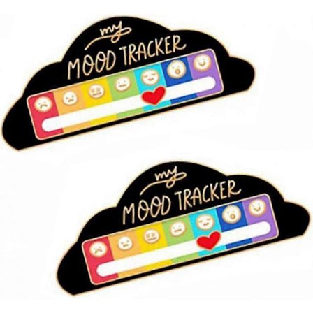 (2 st Svarta Mood Tracker) 2 st Roliga Social Battery Pins, Interaktiva Emalj Mood Pins För 7 Dagar, Lyckliga Emalj Pins För Kläder Ryggsäck 