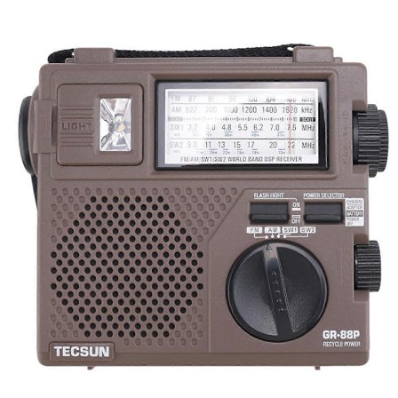 TECSUN GR-88P Digital Radiomottagare Nödljusradio Dynamoradio med Inbyggd Högtalare Manuell