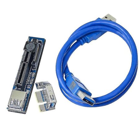 Pci-e-nousija Pci-express X1 X4:ään 30 cm:n USB3.0-jatkokaapelilla