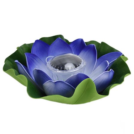 Solcelledrevet lotuslys - Vanntett LED-drevet flytende lotuslys for utendørs hagedekorasjon