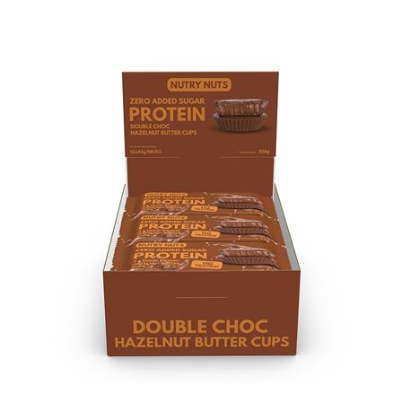 Box Nutry Nuts Protein Peanut Butter Cups 42 g Chocolate Hazelnut