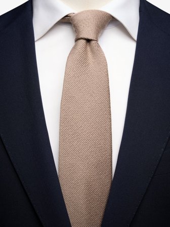 John Henric Men's Dunkelbeige Wollkrawatte Size 7,5