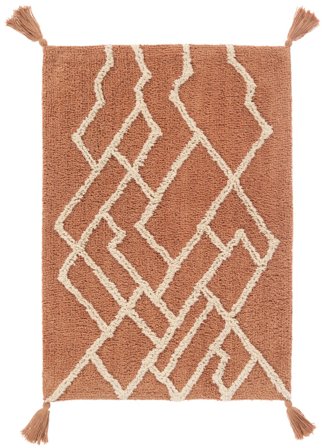 Riviera Tapete De Banho 60X90 Terra/Branco Natural Algodão Lavável