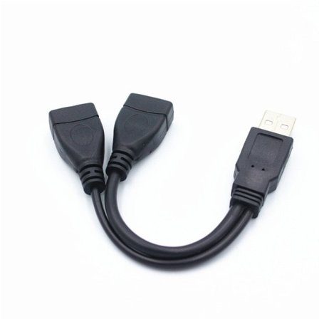 Dobbelt USB Forlængelse A-Han Til 2 A-Hun Y Kabel Strøm Adapter Konverter USB2.0 Han til 2Dual USB Hun Y Splitter 15 cm