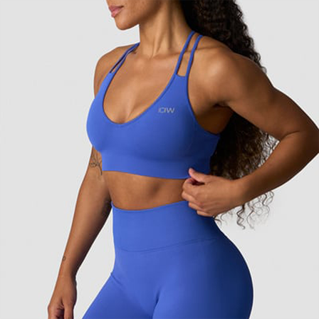 ICANIWILL Define Sømløs V-formet Sports-BH Blå