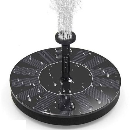 Vattenfontän solcellsdriven 16 cm solcellsfontän vatten fontän utomhus Svart