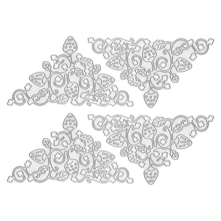 4 stk. Scrapbook-stanseforme i høj styrke, genanvendelige, rengjorte prægede papirforme i kulstofstål