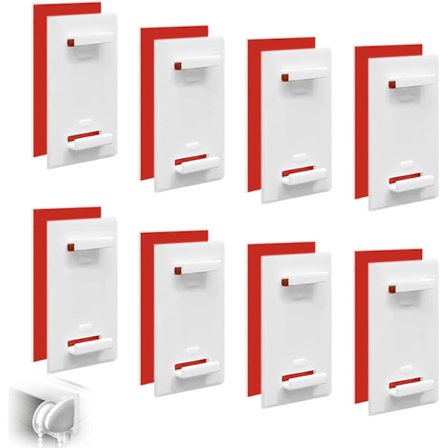 Sæt med 8 selvklæbende beslag, uden boring Hvid, Dag-nat rullegardin uden