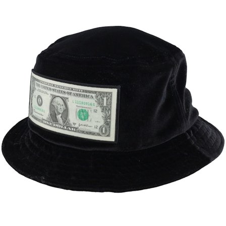 Calza Pennello - Black bucket Kapelusz - Dollar Bill Velvet Black Bucket @ Hatstore
