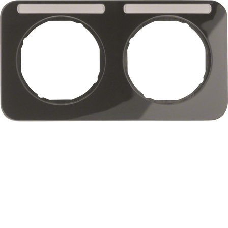 Hager 10122135 Dekkramme 2 rom, R.1 Berker Svart, Strømbrytere & vegguttak