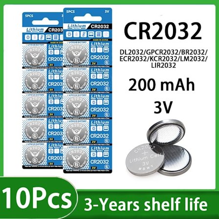 5-100PK CR2032 Møntcelle CR 2032 DL2032 BR2032 KCR2032 Batteri Bilfjernbetjening Legetøj Møntcelleelektronik