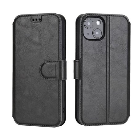 BOOM iPhone 14 Plus -lompakkokotelo Calfskin - Musta