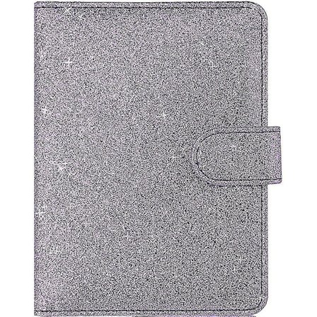 Pas Cover. Glitter. RFID Blokering. Premium PU Læder. Rejse Tegnebog.