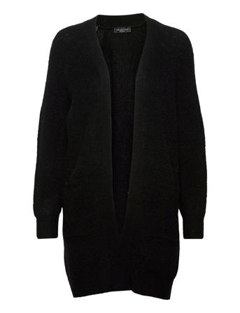 Slflulu Ls Knit Long Cardigan Strikkegenser Cardigan Svart Selected Femme