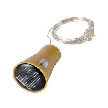 10-pak Solar Vinflaskelys 20 LED Solar Kork Kobbertråd [PB]