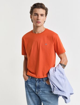 GANT Reg Shield Ss T-Shirt - Orange - S