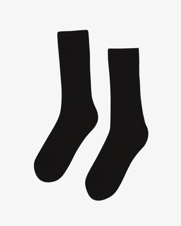 Merino Wool Blend Sock - Deep Black 36-40