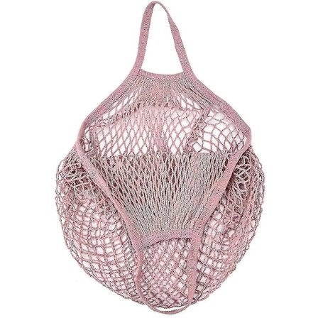 Bærbar stor kapasitet nett handlepose nett lomme gjenbrukbar handlepose