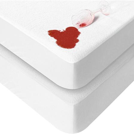 2-pack Bomullsfrotté Vattentät Spjälsängsmadrass, Vit