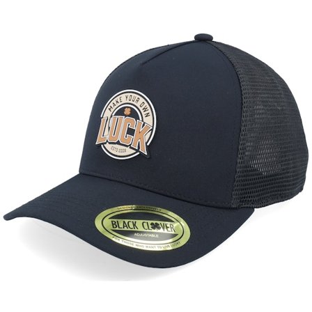 Black Clover - Negro trucker Gorra - Jumbo Luck Black A-Frame Trucker @ Hatstore