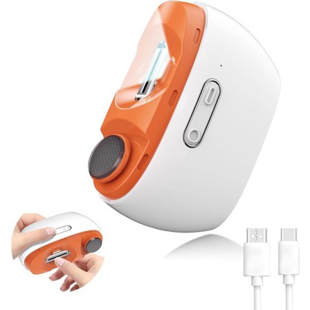 Elektrisk automatisk negleklipper, 2-i-1 oppladbar neglfil, multifunksjonell LED-neglepoleringsmaskin