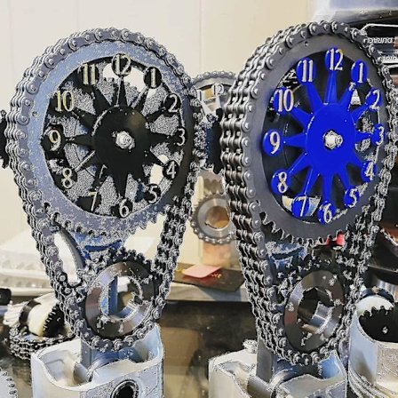 1 stk. Roterende Tannhjulsklokke Industriell Steampunk Vintage For Hjemmeinnredning (blå)