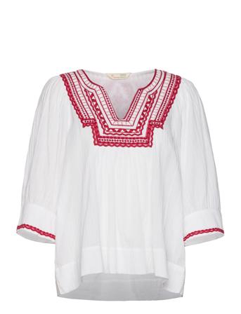 Noor Blouse Blouses Short-sleeved Hvit ODD MOLLY*Betinget Tilbud