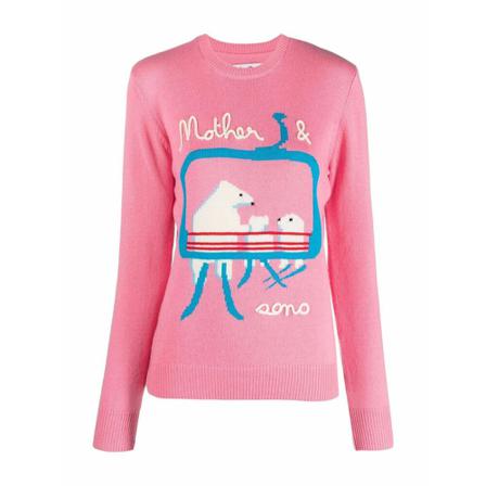 MC2 Saint Barth, Round-neck Knitwear Różowy, Kobieta, Rozmiar: S