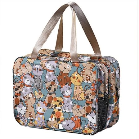 Kosmetikväska Bärbar Reseväska Toalettväska Vattentät Dubbelskiktad Torr-Våtskillnad Vattentät