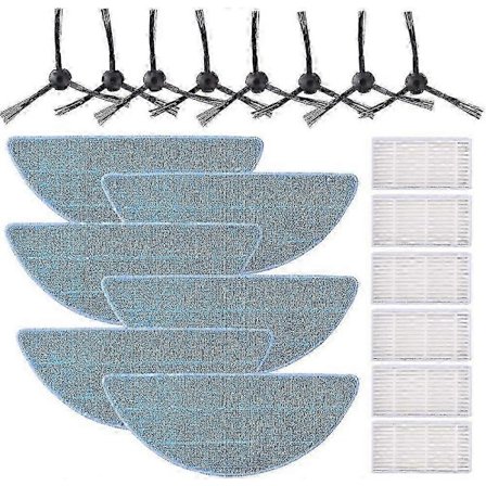 HEPA Filter Kit, Sidoborstar och Torkdukar6 Filter, 6 Torkdukar och 8 Sidoborstar