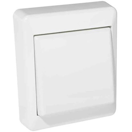 Elko RS16 Strömbrytare utanpåliggande, vit 1-pol/trapp, Strömbrytare & vägguttag