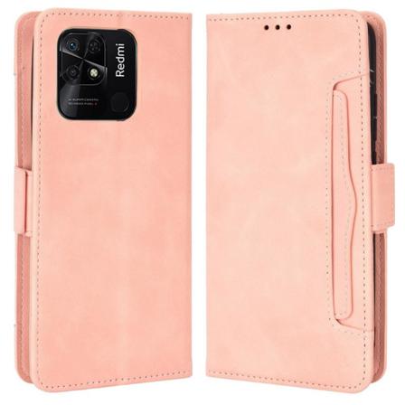 Skalo Xiaomi Redmi 10c 6-fack Plånboksfodral - Rosa Rosa