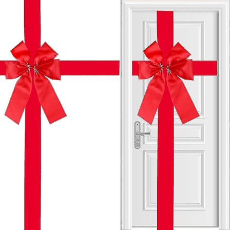 Joulukaapin suuret rusetit, suuri ovirusetti, pitsi, joulukuusen rusetti, nauha, punainen rusetti