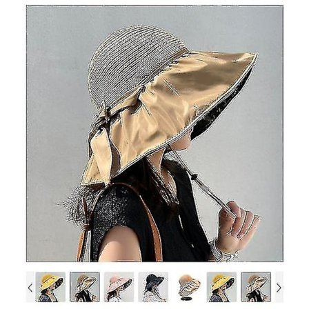 Udendørs fiskers hat mode foldbar bomuld og hør solhat gear UV solhat strandhat(gul) Hs