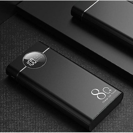 80000mah Bärbar Power Bank med LED-ljus Digital Power