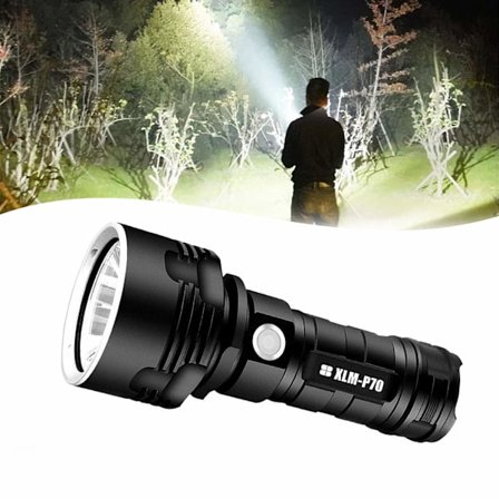 30000-100000 Lumen Högeffekts LED Vattentät Ficklampa, Uppladdningsbar Ficklampa i Fickformat Ultraljusstark, Handhållen Strålkastare
