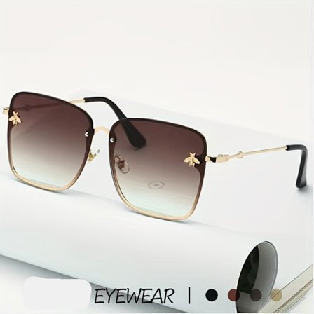 Little Bee Fashion Firkantede Metal Herre- og Dame Solbriller Universal Antikke Anti UV