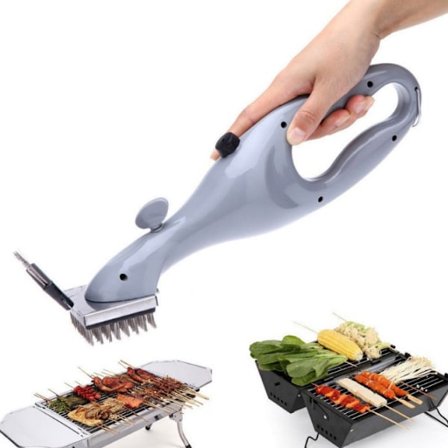 Grillbørste i rustfritt stål, rengjøringsbørste, damprenser for kull- eller elektriske griller{DH}