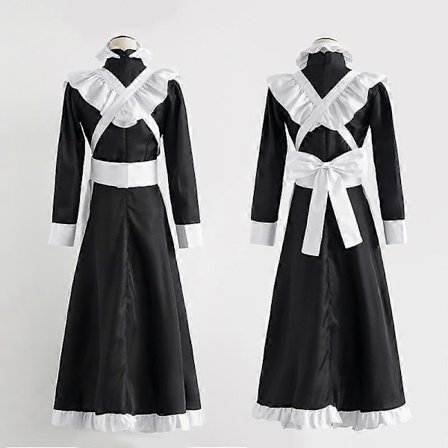 Klassisk Maid Cosplay Antrekk Søt Lang Kjole Cosplay Kostyme Britisk Stil Kafé Maid Kjole