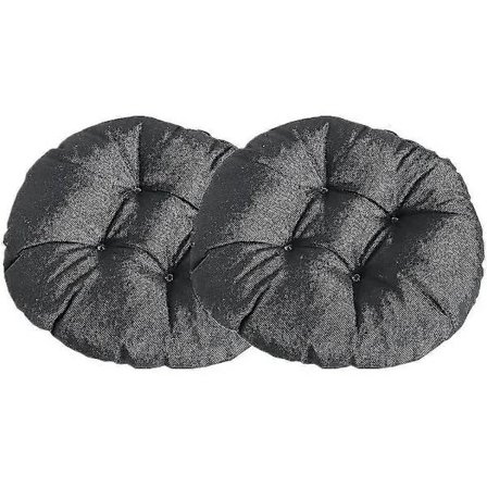 Tjock Rund Stol Kudde, Enfärgad Set Om 2 Bekväma Stol Kuddar Linne