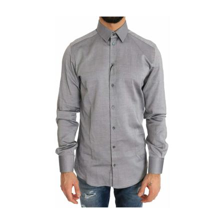 Dolce & Gabbana - Skjortor - Grå - Herr - Storlek: M, Herr, Storlek: M