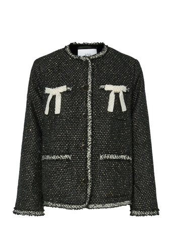 YAS Yasunida Ls Oversize Tweed Jacket - Show - Black - 34