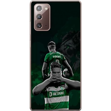 Kompatibelt Mobildeksel til Samsung Galaxy Note20 Neonmotiv med teksten "Gaming is in my DNA" på en blå og rød murvegg med en lysende DNA-spiral.