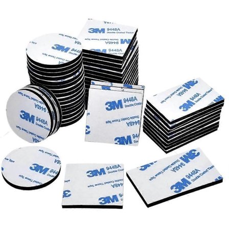 Ekstra Sterk Dobbeltsidig Tape, 3M Kraftig Dobbeltsidig Skumtape, 60 Biter Dobbeltsidig Tape for Gulv, Dører, Plast, Glass og Metall (D)