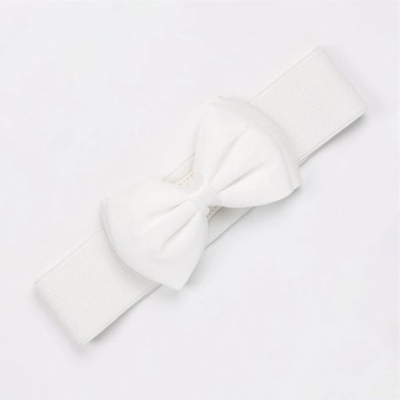 Leveä joustava vyötärövyö Rusettisolki vyötärönauha VIT valkoinen