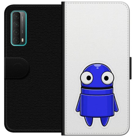 Kompatibelt Lommeboketui til Huawei Huawei P smart 2021 Blå tegnet figur med store øyne og et vennlig uttrykk i minimalistisk design